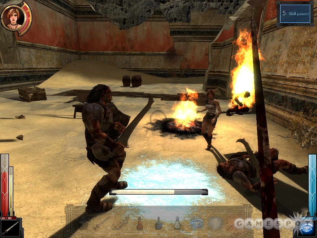 The game offers intense melee battles against smart enemies in interactive environments.