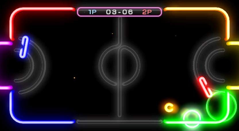 ...as is Laser Hockey, which is a neon-lit take on the traditional arcade game of air hockey.