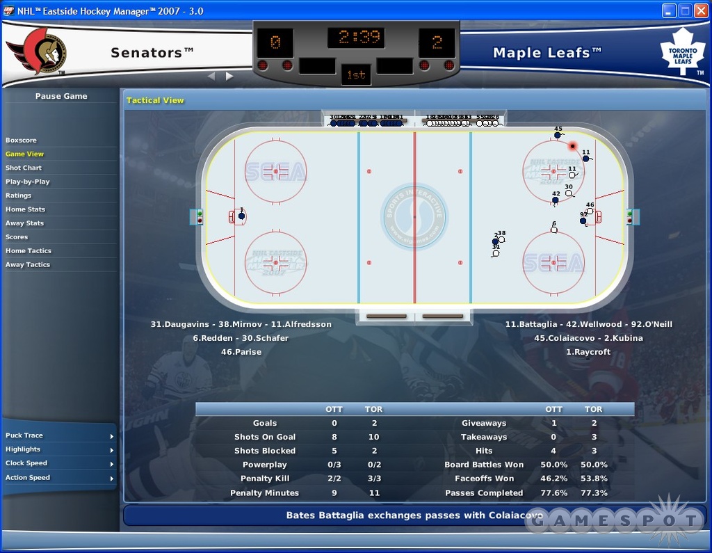 The new 2D game engine is so accurate that you might as well be watching real hockey games from the nosebleeds.