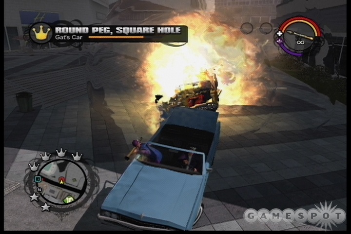 Try not to blow up too many cars that are right on top of you, or the explosion will damage your vehicle.