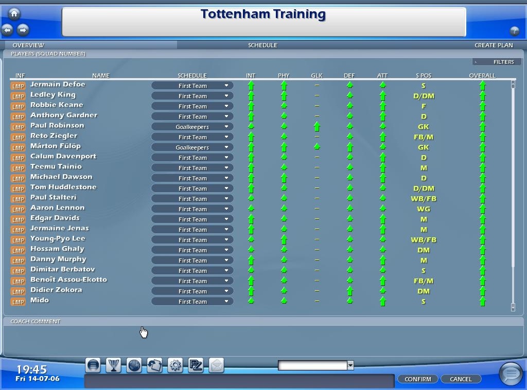 In-depth training schedules allow your players to hone their skills.