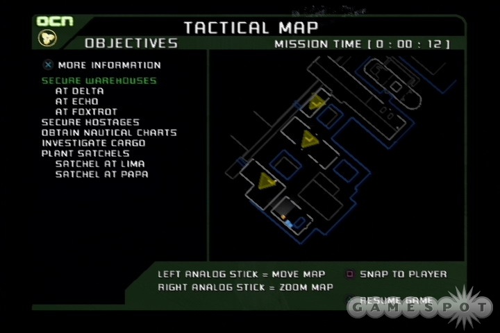 You’ll come to rely heavily on the tactical map, which tells you exactly where you need to go and what you need to do to complete each of your objectives.