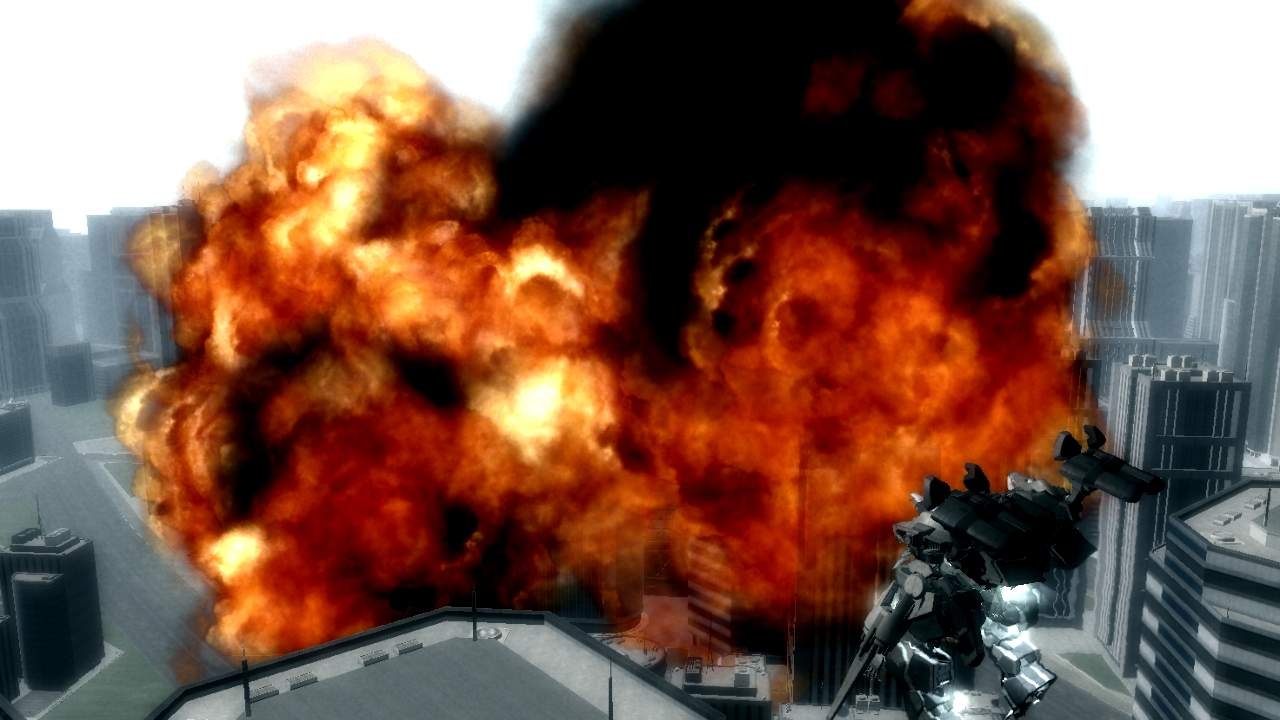 Armored Core 4 doesn't skimp on the massive explosions.