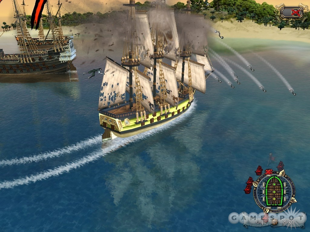 Use chain shot to shred enemy sails and rigging. In other words, make your target a sitting duck.
