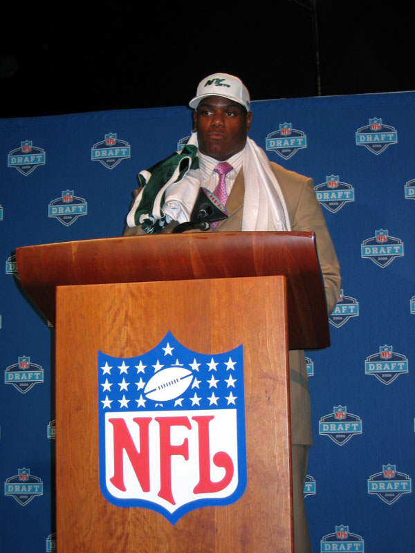 D'Brickashaw Ferguson was a popular first round choice, even for the notoriously crazed Jets fans.
