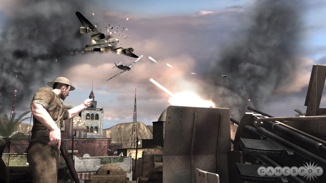 One memorable sequence in the demo had us taking down bombers with an antiaircraft gun.