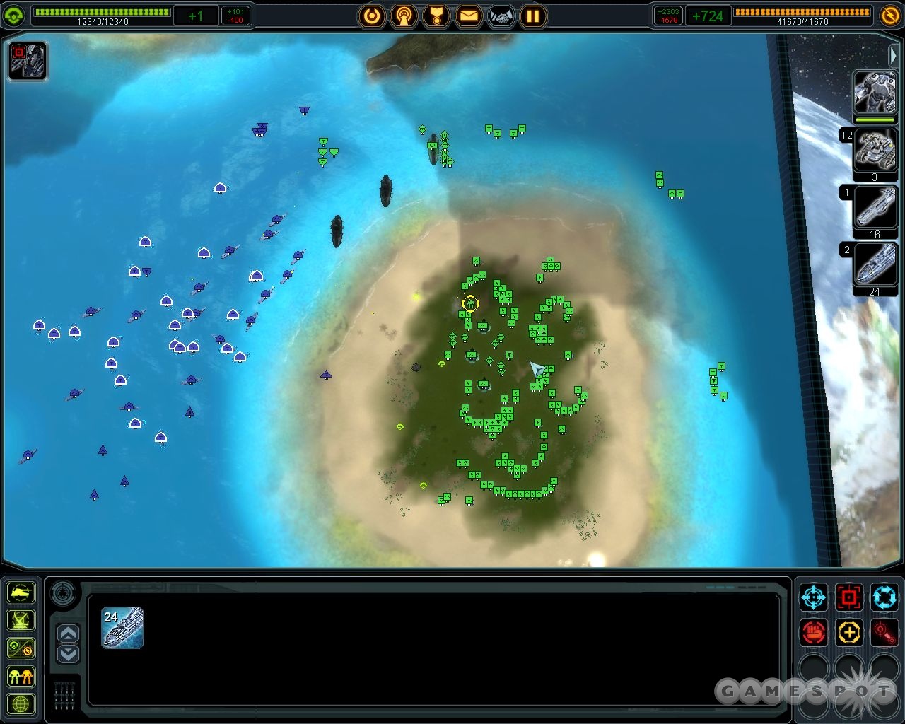 A large force of destroyers will be able to hit the enemy commander from the shore and kill him.