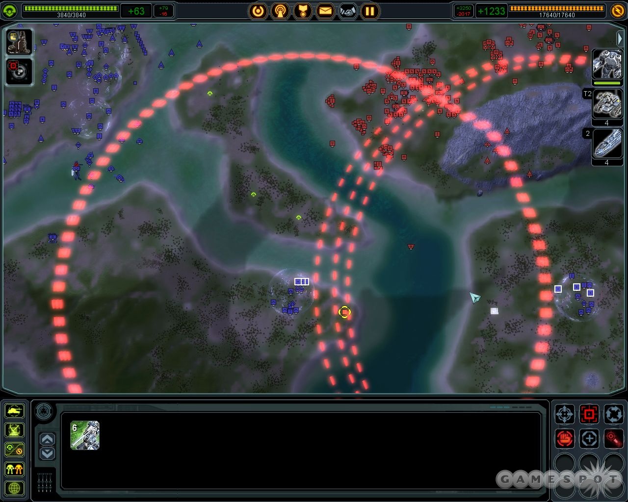 With enough engineers, you can build plenty of artillery units that can fire on th enemy base.