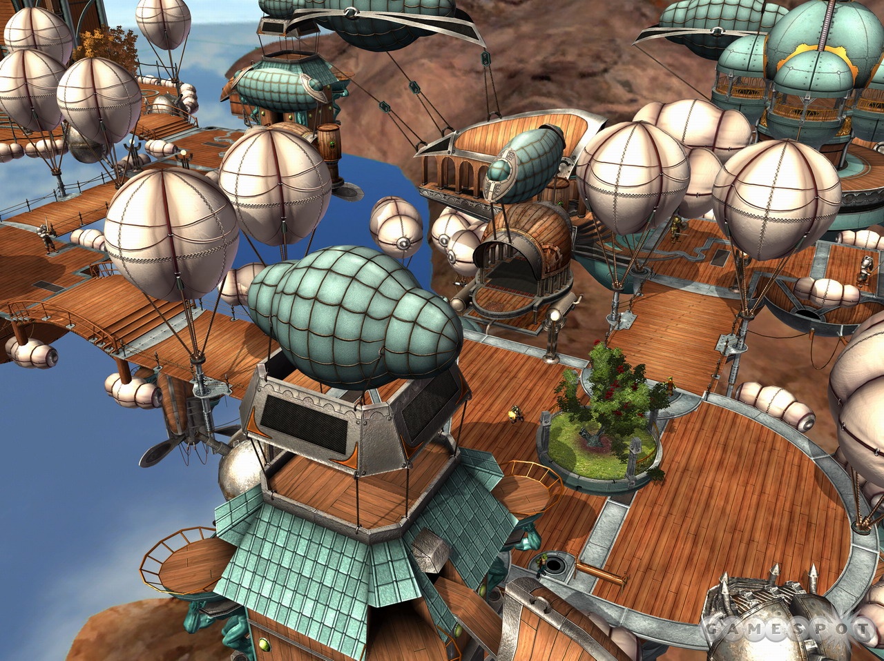 The art style helps bring the imaginative environments, such as the floating city of Cloudworks, to life.