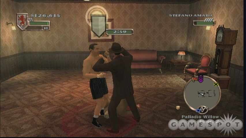 Some of the side missions are a bit silly, like this one in which you have to duke it out with a prize fighter in a hotel room.