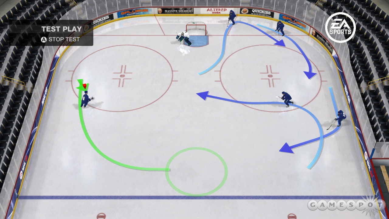 Design a play from the ground up in NHL 08's create-a-play tool...