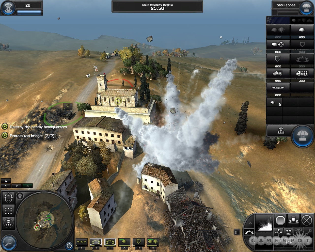 Use your artillery unit and precision artillery strikes to destroy the defenders here.