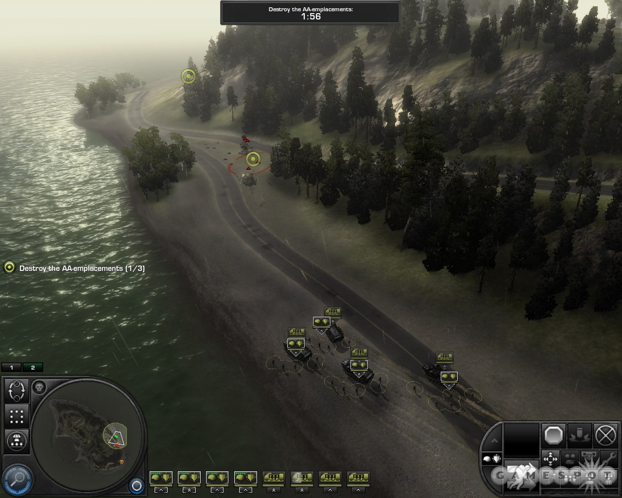 Use your infantry here to destroy the anti-tank fortifications. You don't want to lose any of your APCs here.
