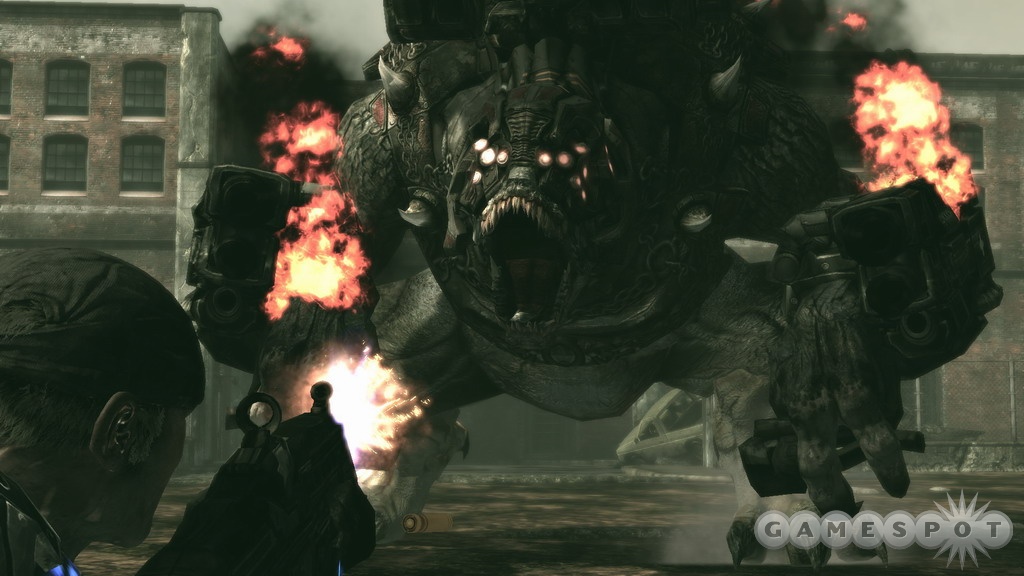You'll actually get to battle the Brumak in the PC version of Gears of War. Good luck.