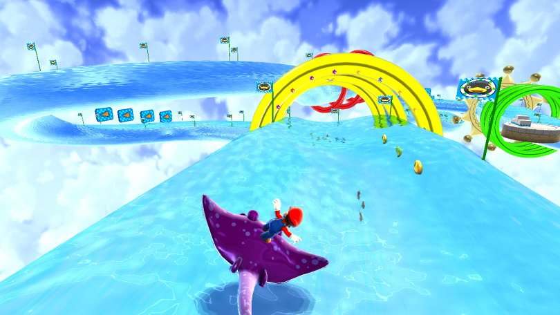 This water race requires you to steer by twisting the Wii Remote.