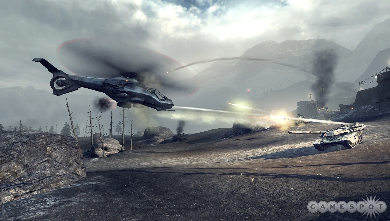 Tanks versus helicopters is just one of the many things that can occur in Frontlines.