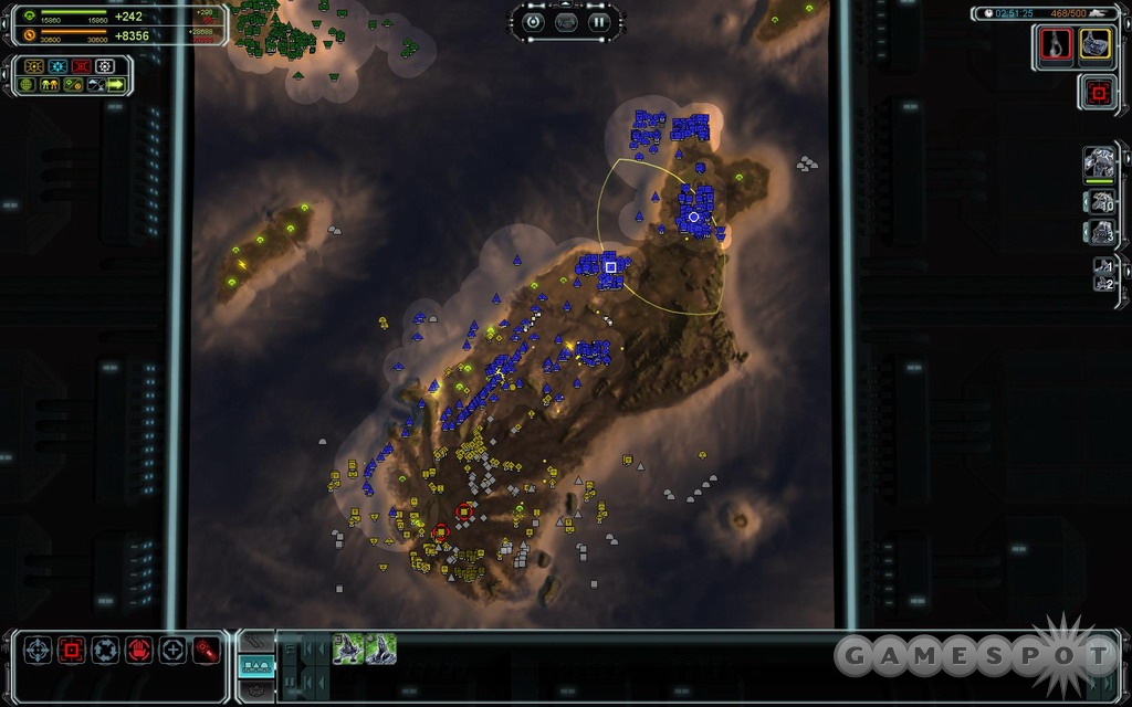 The zoomed-out strategic view gives you a nice idea of how big the battles in Forged Alliance can get.