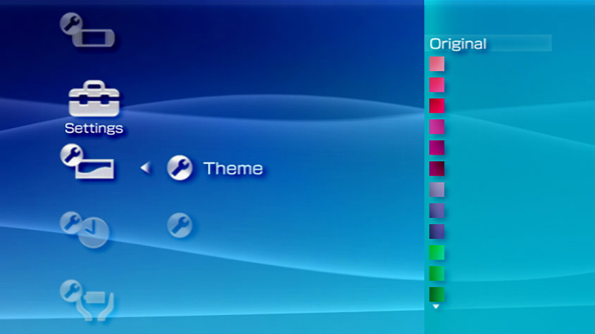 Sony has finally responded to consumer demand for more PSP background-color themes.