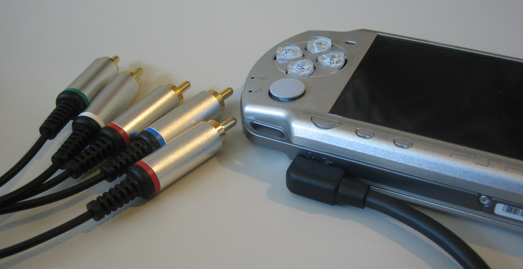 The PSP's new video output lets you play games and movies on regular displays.