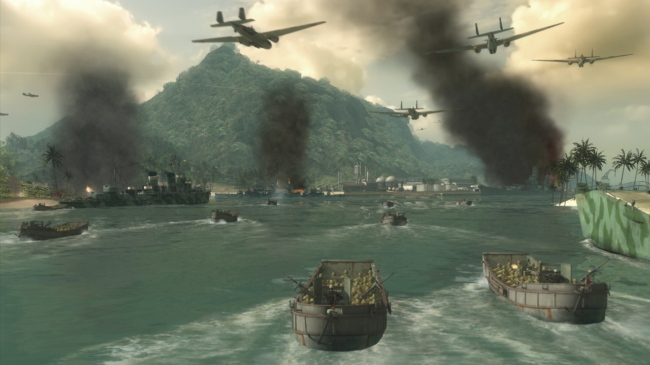 Drop your troops off in Higgins boats to take control of land-based installations.