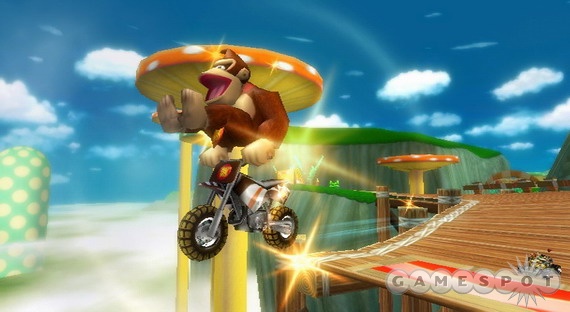 Mario Kart Wii adds air tricks. Hit a ramp, perform a trick, and receive a speed boost.