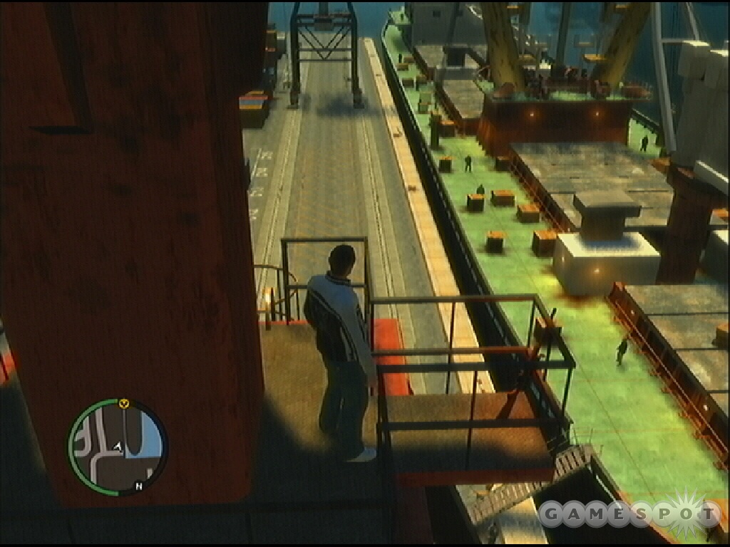 This is a fantastic sniper perch to thin Dimitri’s bodyguards on the ship’s deck.