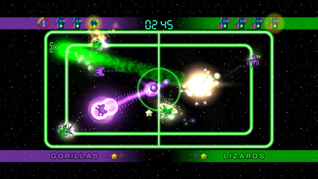 A gorillas versus lizards match in space should look way better than this.