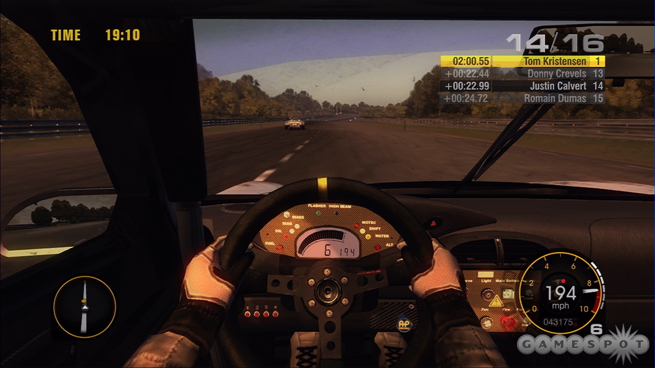 The interior camera view offers a realistic perspective on the action.