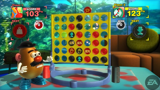 Mr. Potato Head is worried that red player will use that bomb piece irresponsibly and shoot himself in the foot.