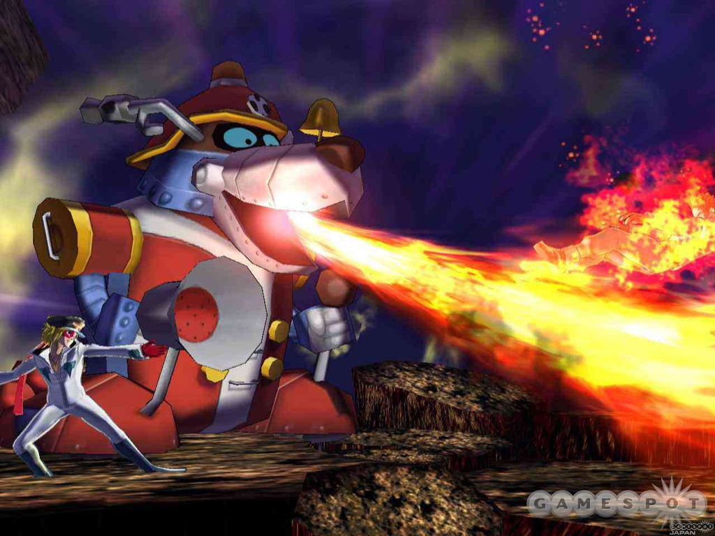 Yatterman No. 1 has a huge mechanical dog that (naturally) breathes fire.