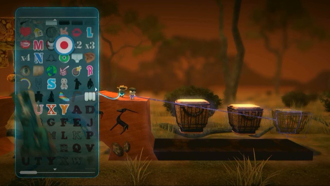 Use the pop-it system to sticker wallpaper on the LBP world.