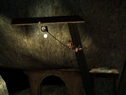 Lara's moves are limited, but she can use her grapple line to pull down objects and swing over gaps.