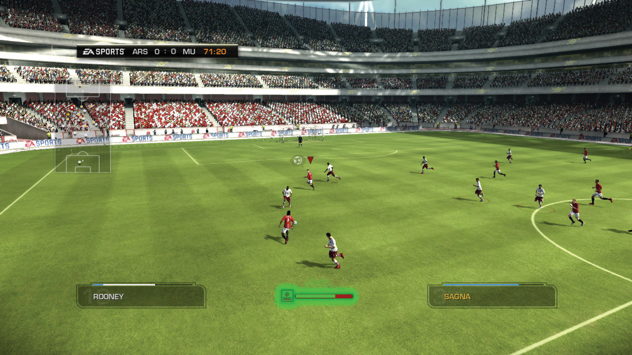 A handy meter at the bottom of the screen will let you know how you're performing on the pitch.