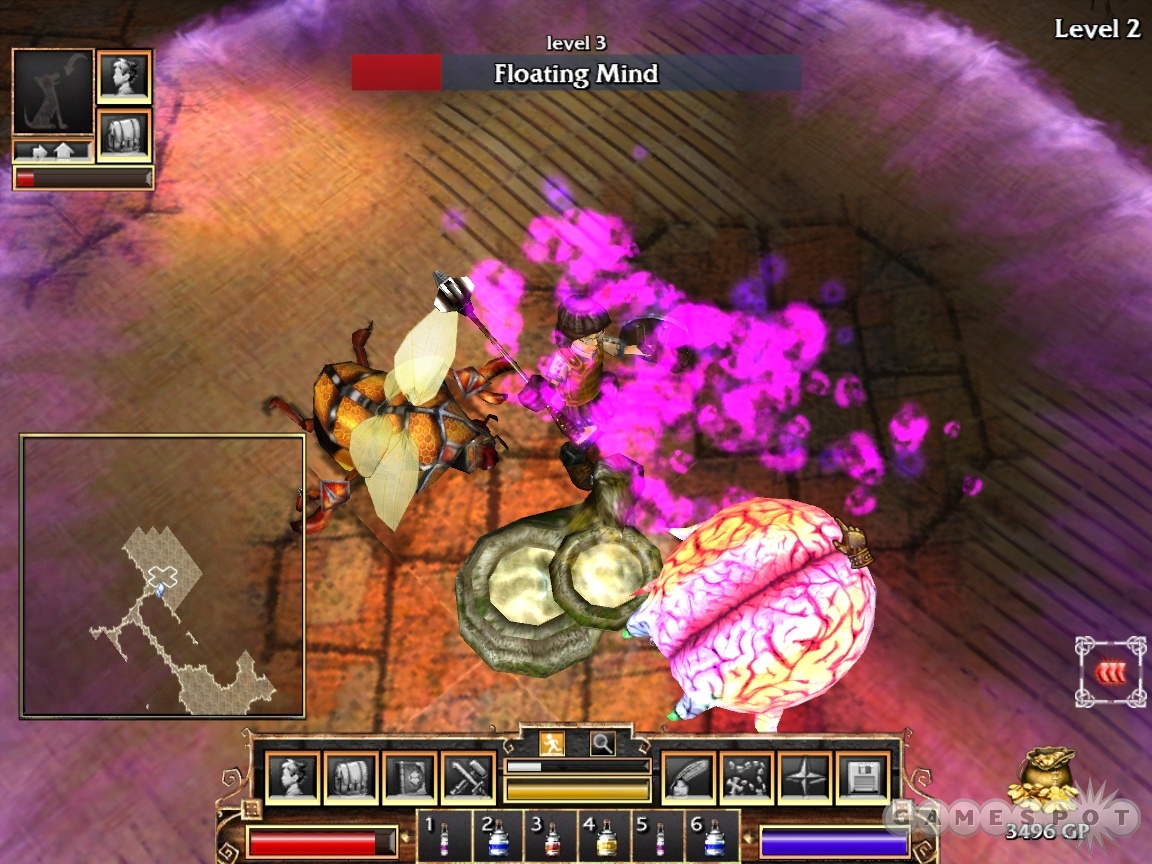 The Druantia dungeon is populated by eerie threats, such as the floating mind.