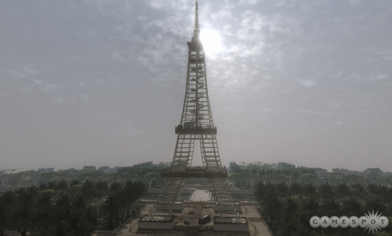 Infinitely stack girders to re-create La Tour Eiffel.