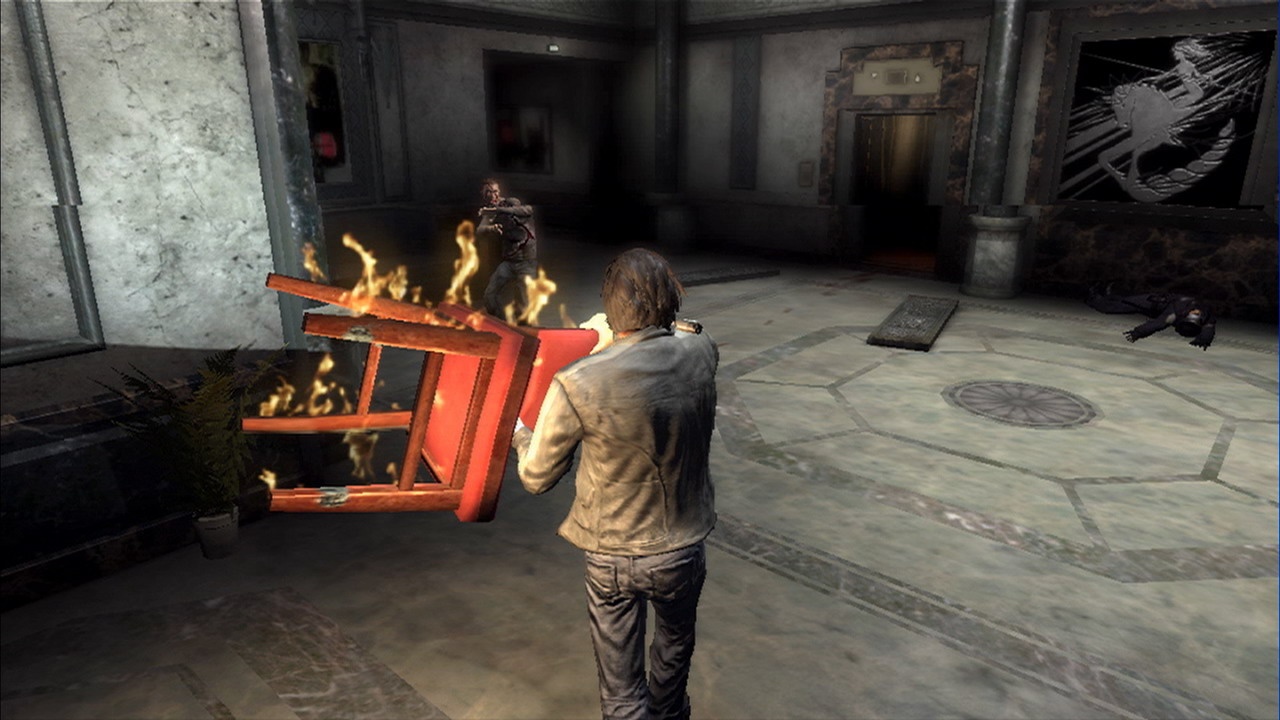 Smacking enemies with a burning chair is a fun and effective way to vanquish them.  