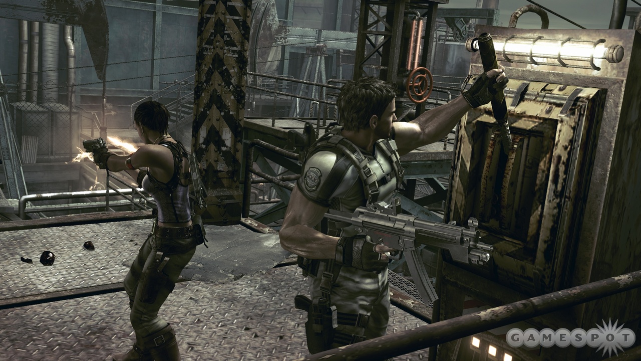 Sheva's got your back while you focus on more important things, like levers.