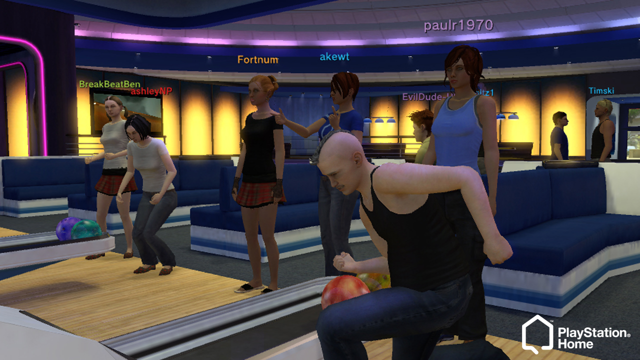 Wii Sports, Grand Theft Auto IV, and now PlayStation Home. Yup, bowling is big with video game fans.