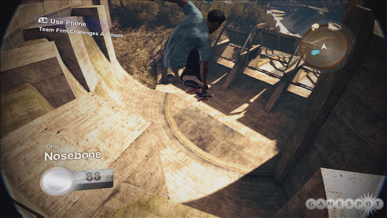 Even with the realistic physics, there are still plenty of moments for you to go huge--like airing into this dry dam.