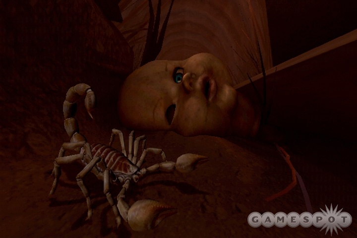 Not sure which is creepier: scorpion or one-eyed baby doll head.
