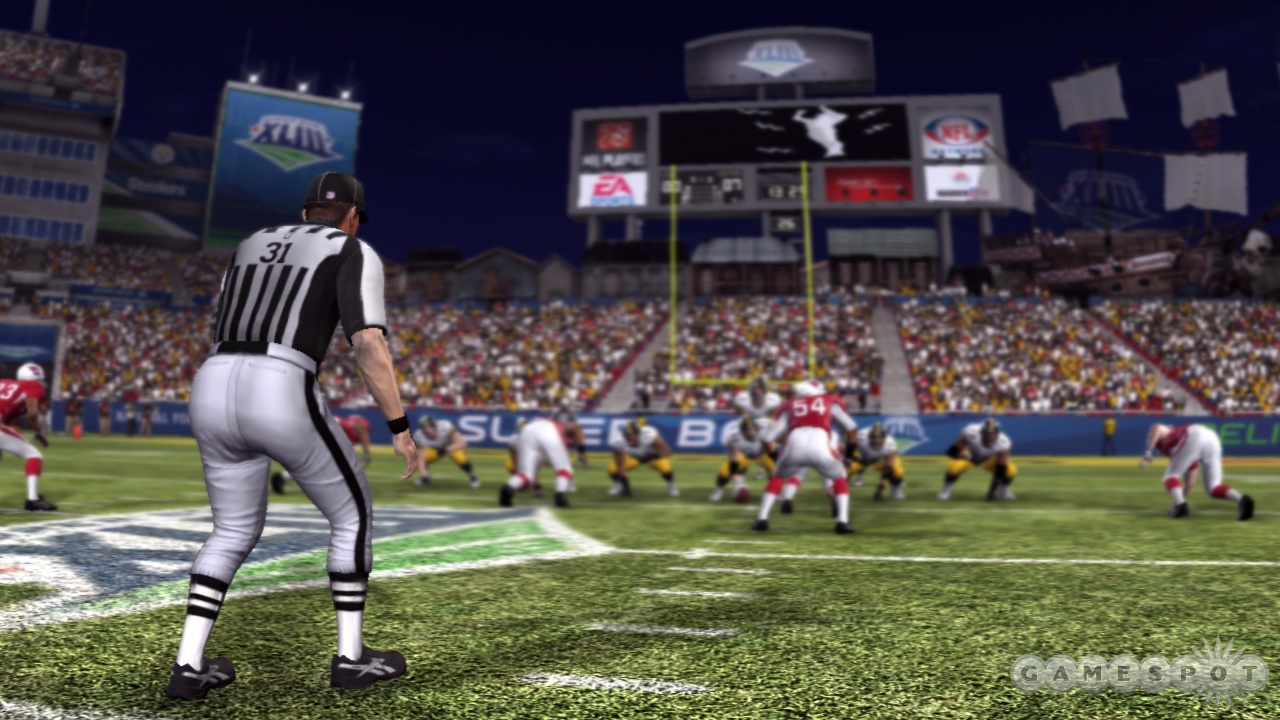 Refs are on the field in Madden 10, and they can take a pounding just like the players.