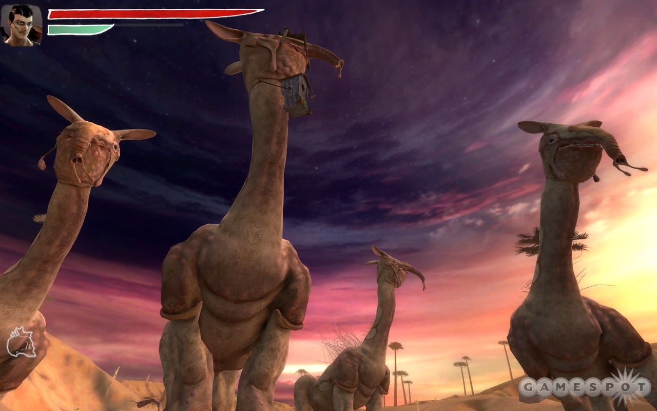 This is just one of the standard surreal vistas on display in Zeno Clash.