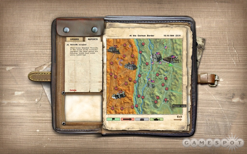 Your map case provides intelligence reports and a calming shelter from the stress of battle.