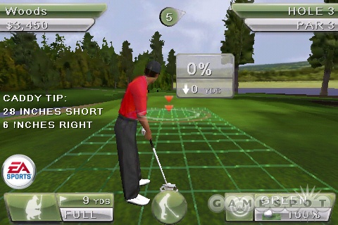 The iPhone version of Tiger Woods PGA Tour does a great job of adapting the console versions.