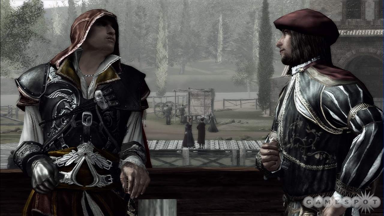 Ezio and Leonardo take a breather.