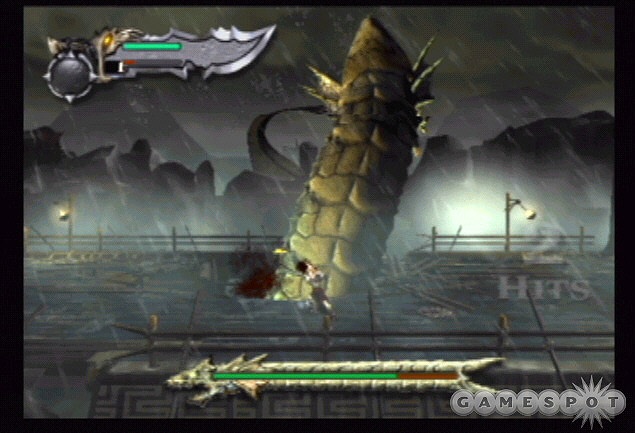 The hydra attacks through the ship's deck. Evade attacks using block and the right-analog stick.