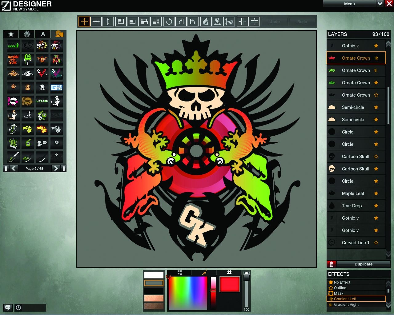 An extensive image editor allows you to create custom decals for your gang.