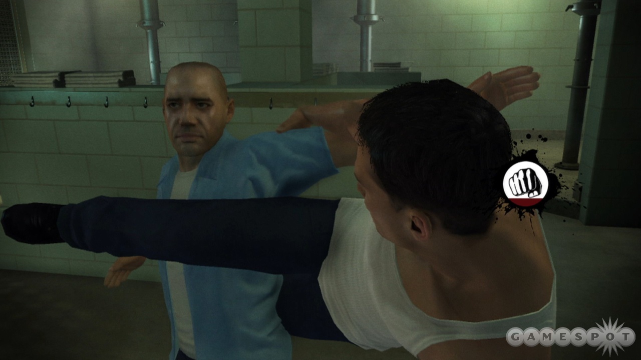 What's a prison fight without a scissor-kick finish?