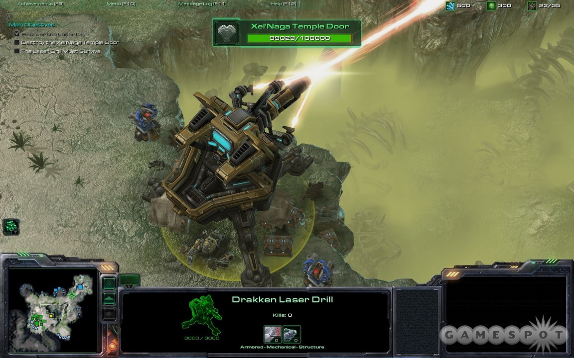 The Protoss are everywhere! If only we had some kind of gigantic mining laser we could use to zap them!