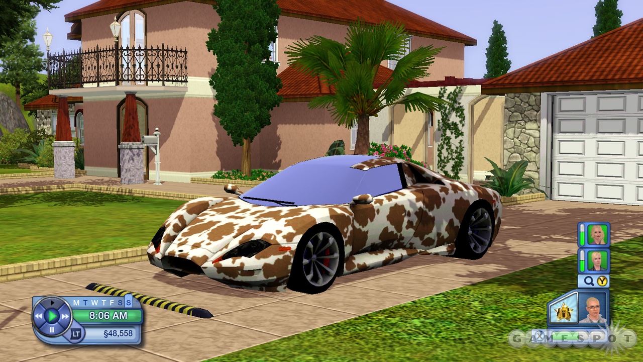 Finally! With The Sims 3, you can share the glory of your dazzling cow-patterned sports car with all your followers on Twitter.